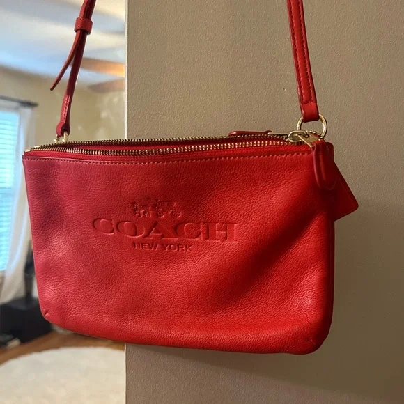 Coach Red Crossbody Bag Sleek Modern Design - Picture 1 of 15